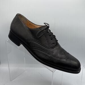 Bruno Magli Mens Coby 11M Black Leather Wingtip Brogue Oxford Italy Laceup